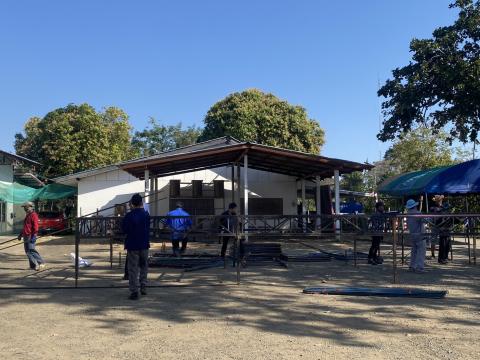 จัดเตรียมสถานที่จัดงานวันเด็กแห่งชาติ ประจำปีงบประมาณ 2569