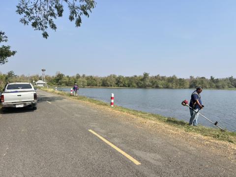 ออกดำเนินการพัฒนาพื้นที่อ่างเก็บน้ำคลองโพธิ์ ในพื้นที่หมู่ที่ 10 ตำบลถาวร