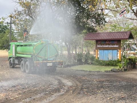 ดำเนินการฉีดพ่นละอองน้ำเพื่อลดค่าฝุ่นละอองขนาดเล็ก(Pm2.5)