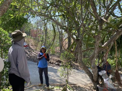 ทำความสะอาดจัดเตรียมสถานที่บริเวรสำนักสงฆ์วัดเขาหลุบ