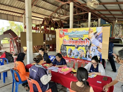 ฉีดวัคซีนป้องกันโรคพิษสุนัขบ้า ในสุนัขและแมว