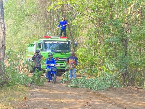เตรียมความพร้อมสถานที่ เพื่อใช้ในในการจัดงานประเพณีบุญบั้งไฟ