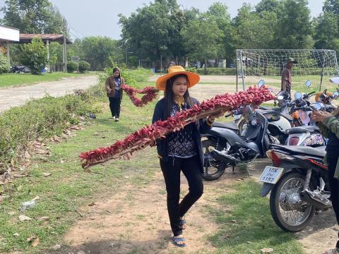 ตงแต่งเวที ในงานประเพณีบุญบั้งไฟ ตำบลถาวร ประจำปี 2569