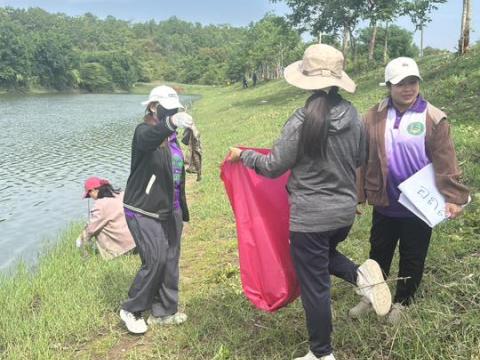 ลงพื้นที่จัดเตรียมสถานที่ และปรับปรุงภูมิทัศน์ เตรียมความพร้อม พิธีปล่อยพันธุ์สัตว์น้ำ