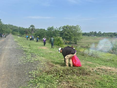 ลงพื้นที่จัดเตรียมสถานที่ และปรับปรุงภูมิทัศน์ เตรียมความพร้อม พิธีปล่อยพันธุ์สัตว์น้ำ
