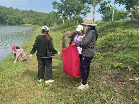 ลงพื้นที่จัดเตรียมสถานที่ และปรับปรุงภูมิทัศน์ เตรียมความพร้อม พิธีปล่อยพันธุ์สัตว์น้ำ