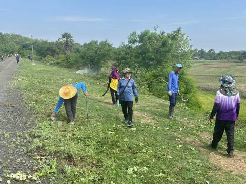 ลงพื้นที่จัดเตรียมสถานที่ และปรับปรุงภูมิทัศน์ เตรียมความพร้อม พิธีปล่อยพันธุ์สัตว์น้ำ