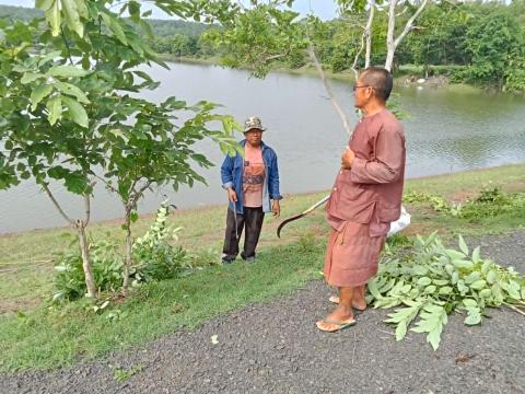 ลงพื้นที่จัดเตรียมสถานที่ และปรับปรุงภูมิทัศน์ เตรียมความพร้อม พิธีปล่อยพันธุ์สัตว์น้ำ