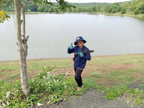 ลงพื้นที่จัดเตรียมสถานที่ และปรับปรุงภูมิทัศน์ เตรียมความพร้อม พิธีปล่อยพันธุ์สัตว์น้ำ
