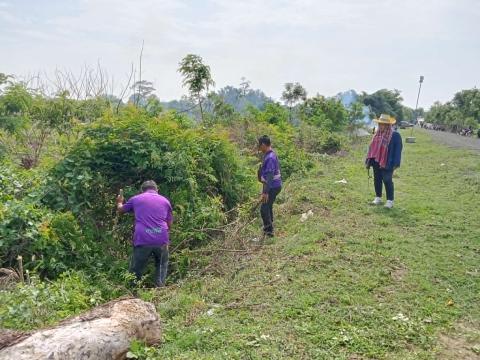 ลงพื้นที่จัดเตรียมสถานที่ และปรับปรุงภูมิทัศน์ เตรียมความพร้อม พิธีปล่อยพันธุ์สัตว์น้ำ
