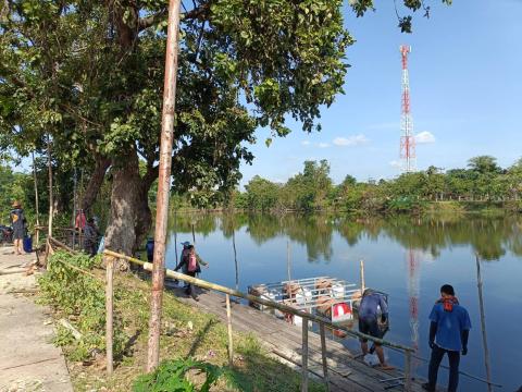 จัดเตรียมสถานที่ งานประเพณีลอยกระทง ประจำปี 2566