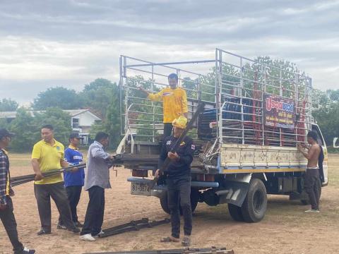 จัดเตรียมสถานจัดงานประเพณีบุญบั้งไฟ ประจำปี 2567